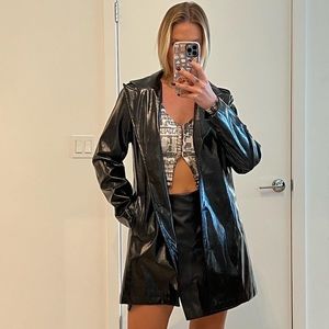 NASTY GAL PATENT LEATHER TRENCH